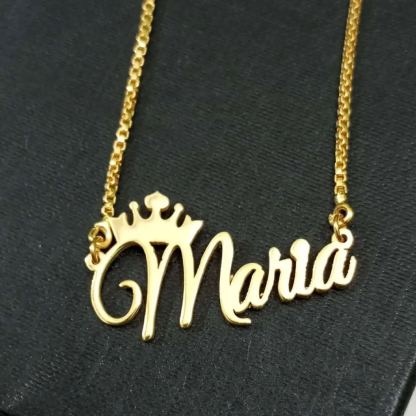 [Copy]Gold Plated Personalized Heart Name Necklace with Birthstone Pendant