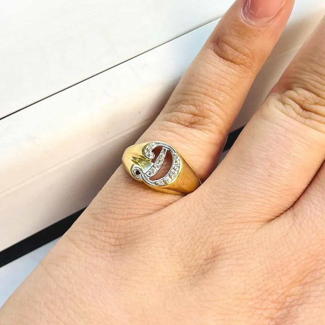 [Copy]Personalized Dainty Gold Plated Dragonfly Ring with Birthstone