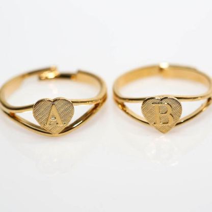[Copy]Custom Initial Two Tone Diamond Cut 3D Ring