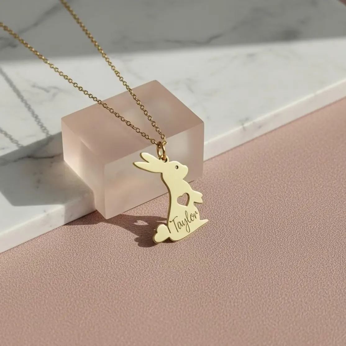 [Copy]Heart Shaped Name Necklace with Birthstones Personalized Name Necklace