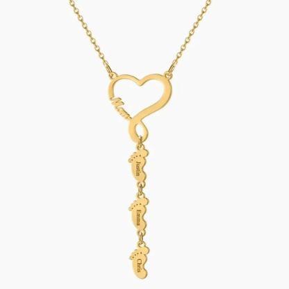 [Copy]Love Mom 1-5 Name Beads and Birthstones Custom Family Pendant Necklace