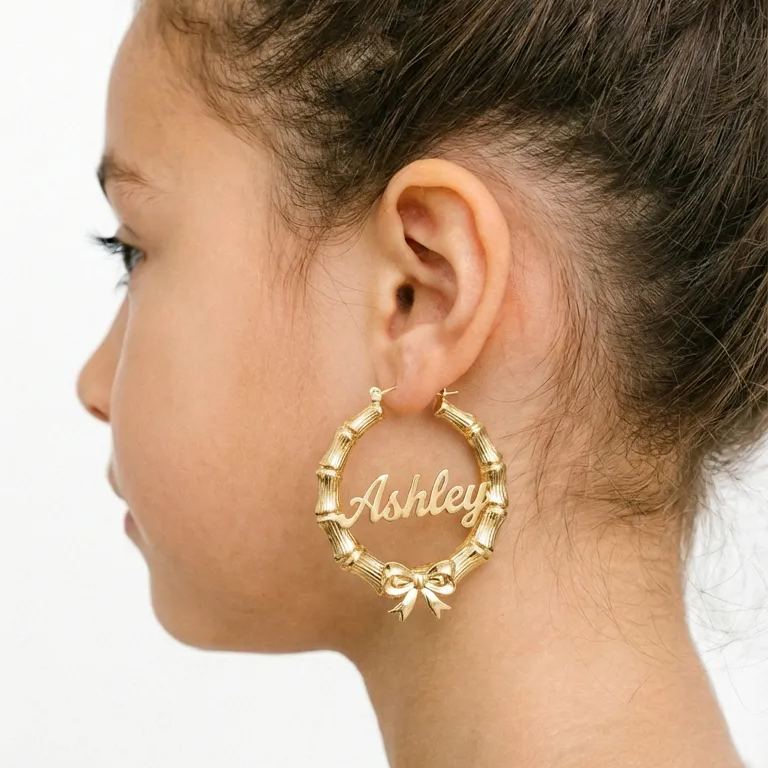 [Copy]Gold Plated Initial Letter Earrings Personalized Twist Hoop Earrings