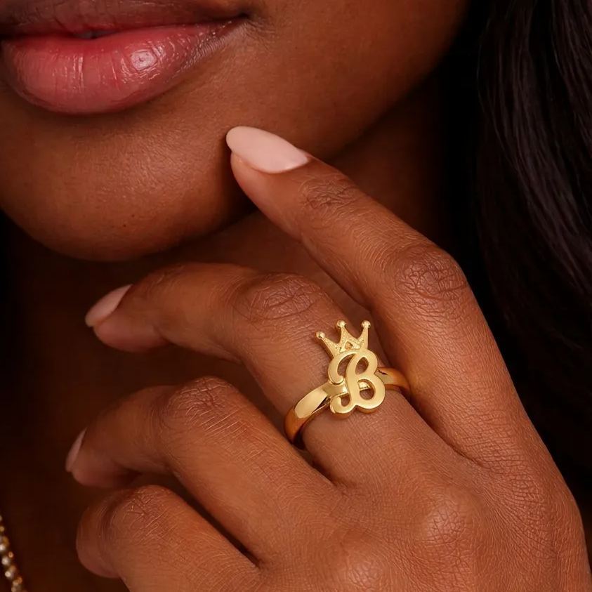 [Copy]Personalized Heart Name Ring Open Ring Gift For Her