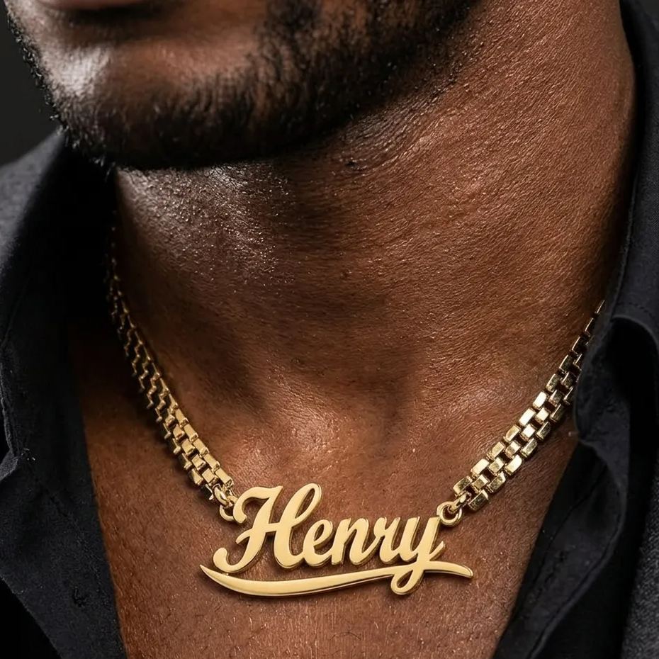 White Gold Customized 10mm Width Rx Chain Style Name Necklace