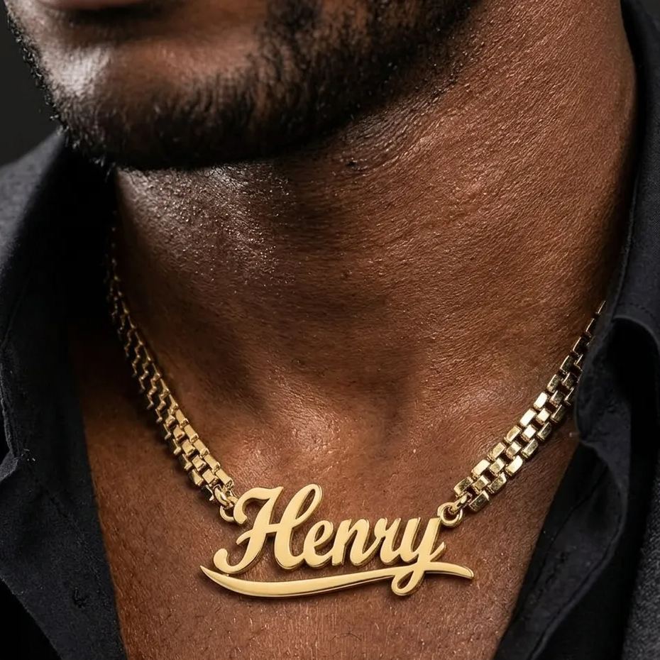 White Gold Customized 10mm Width Rx Chain Style Name Necklace