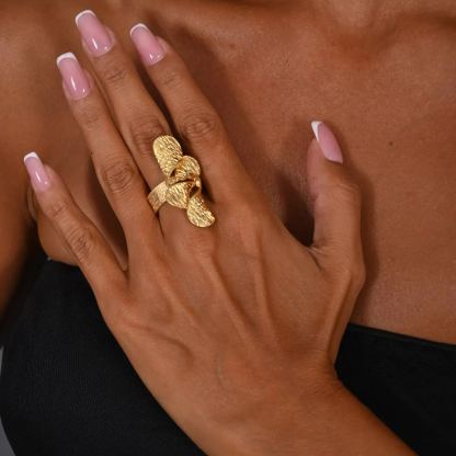 Gold Plated Ethnic boho Jewelry Set Necklace and Bracelet and Ring