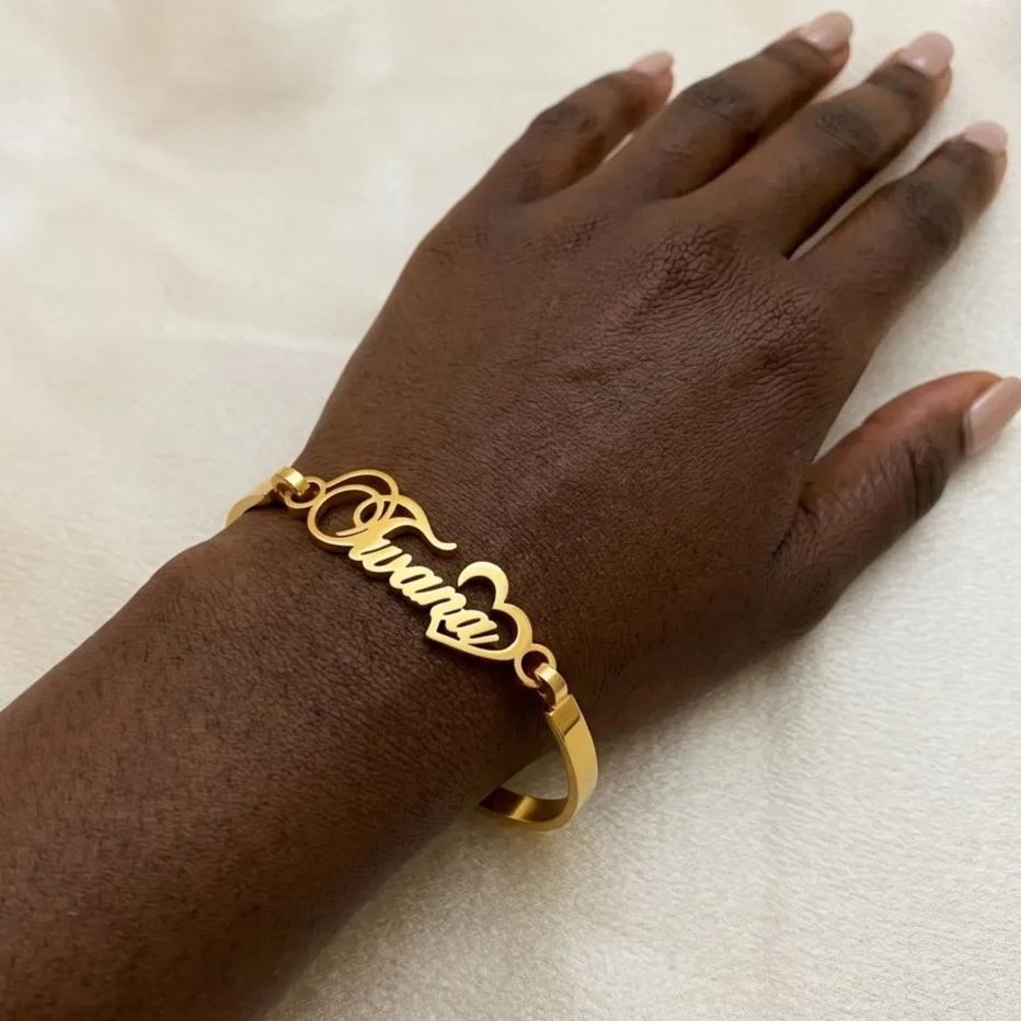 [Copy]Gold Plated Rx Style Bracelet Heart Charm Personalized Photo Bracelet