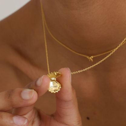 Ariel Shell Engravable Locket Necklace