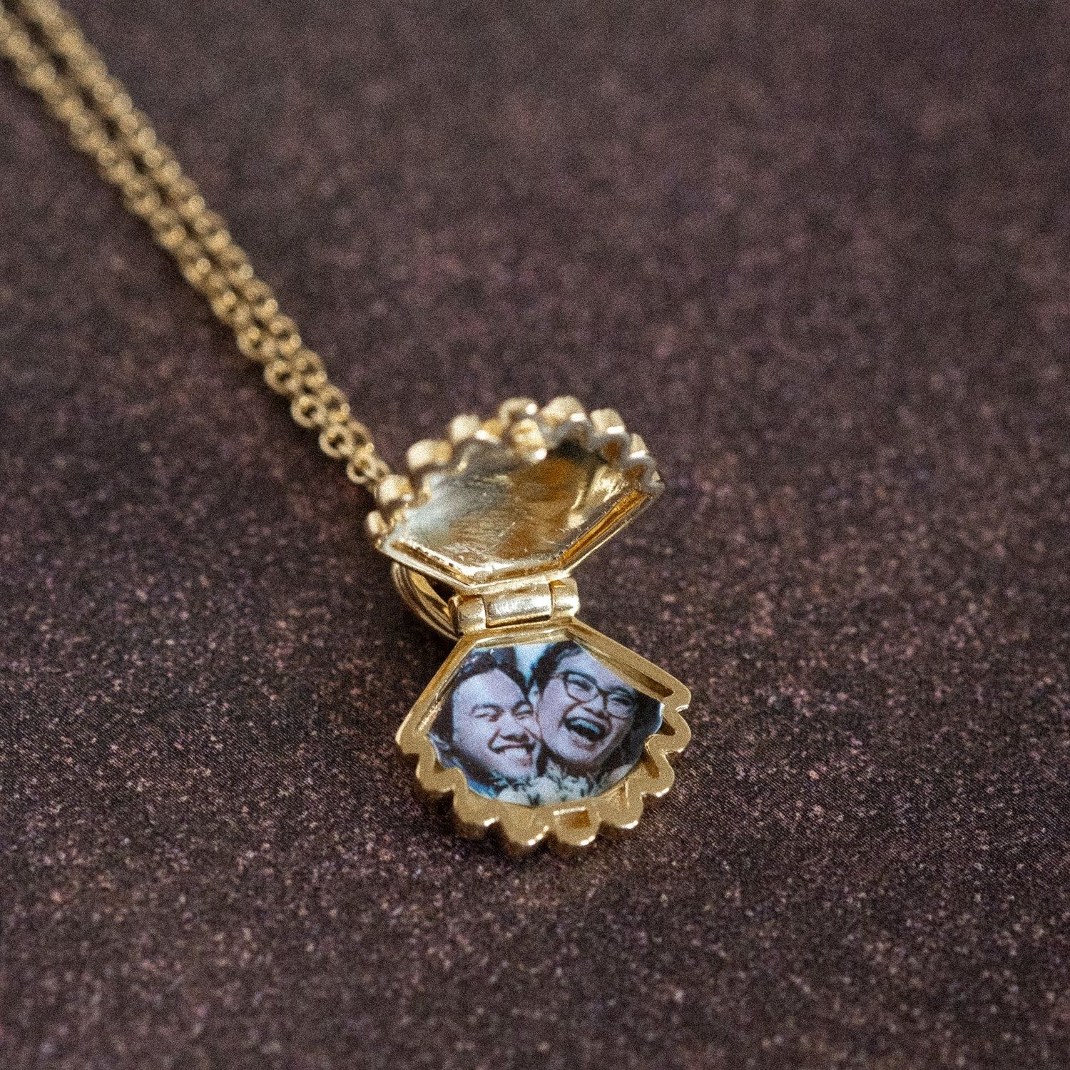 Ariel Shell Engravable Locket Necklace