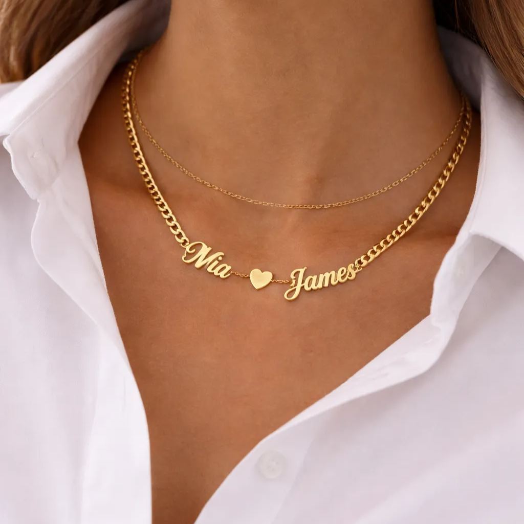 Double Name Heart Necklace