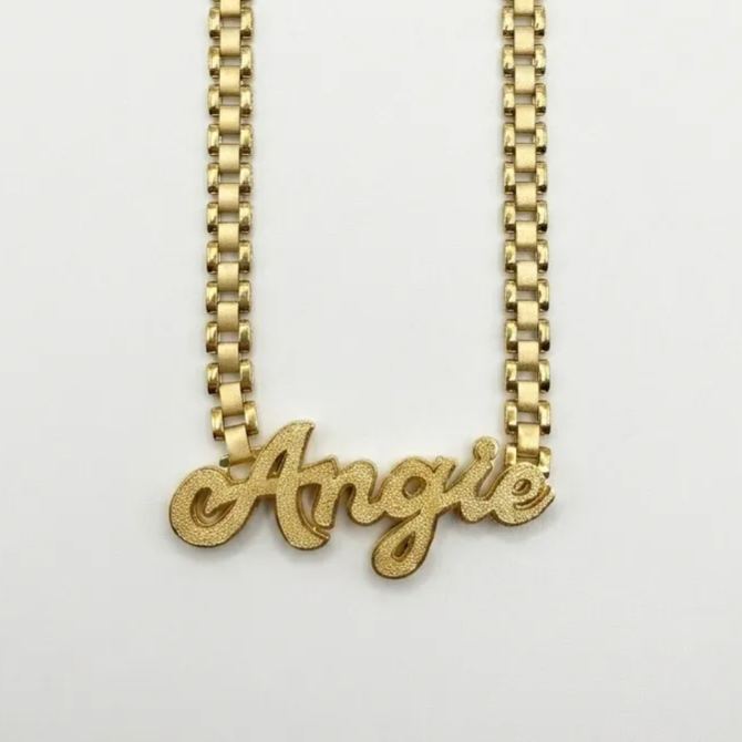 Gold Plated Custom Double Nameplate 6mm RX Style Necklace