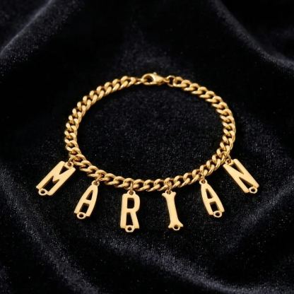 [Copy] Gold Plated Custom Football Name Bracelet Engraved Bar Bracelet
