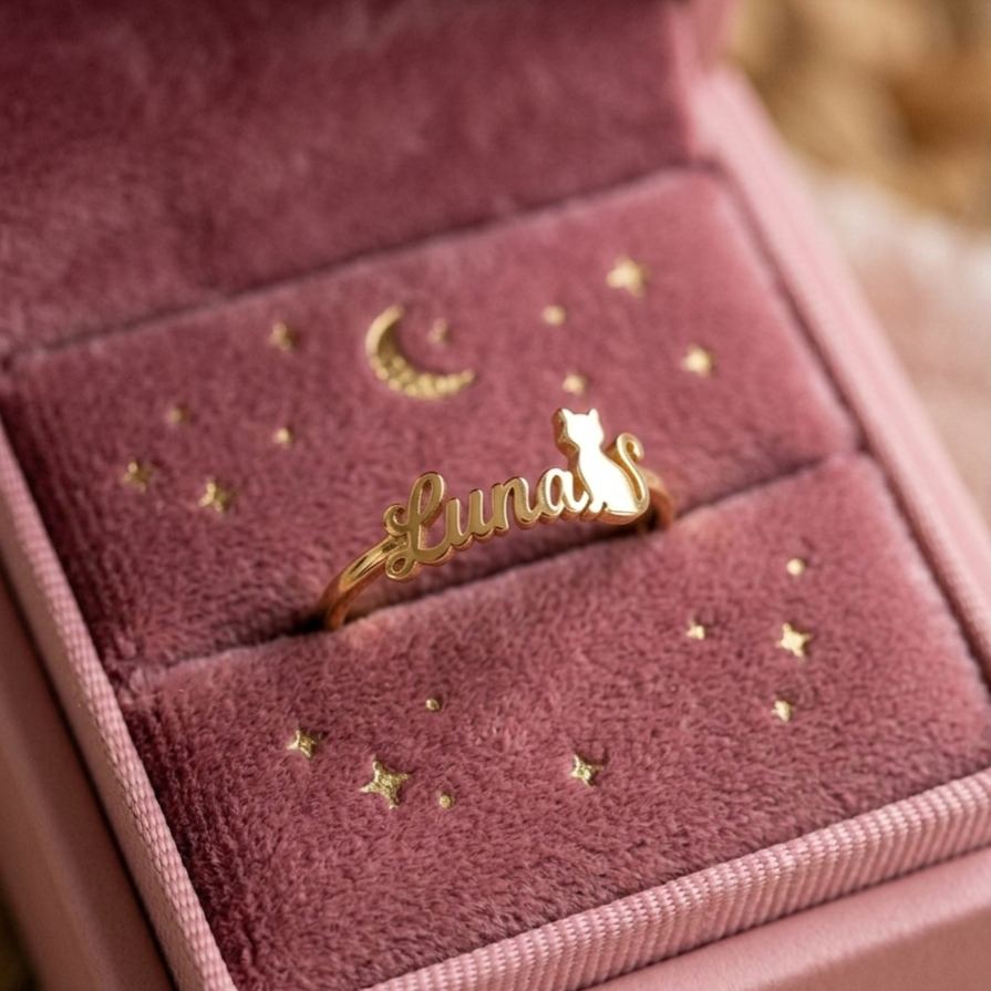 [Copy]Two Tone Double Heart Custom Personalized Name Ring