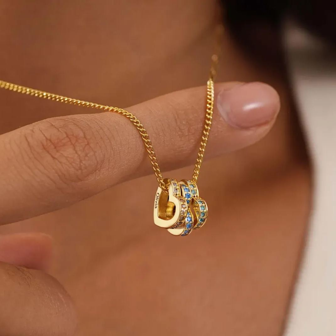 [Copy]Wings Nameplate Necklace Personalized Gold Plated Name Necklace with Birthstone