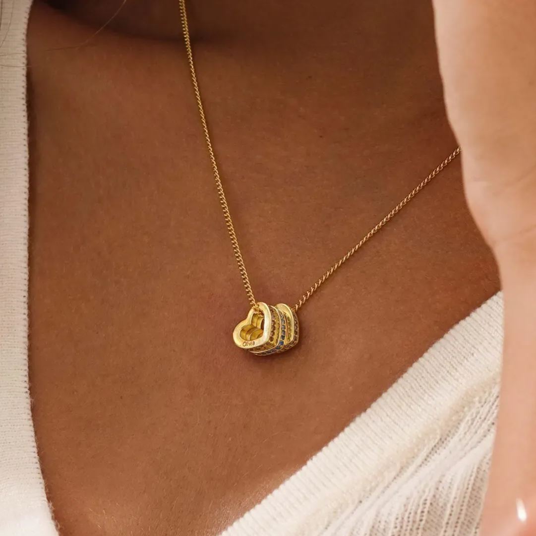 [Copy]Wings Nameplate Necklace Personalized Gold Plated Name Necklace with Birthstone