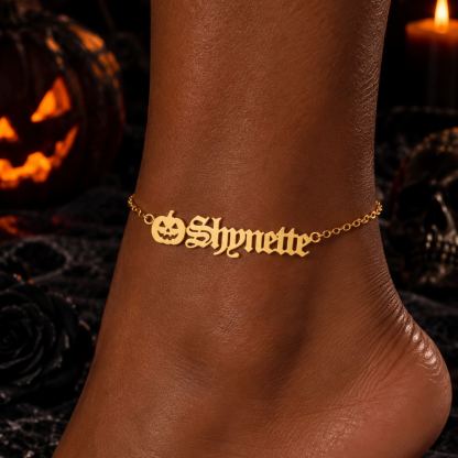 [Copy]Personalized Zirconia Name with Heart Birthstone Custom Anklet