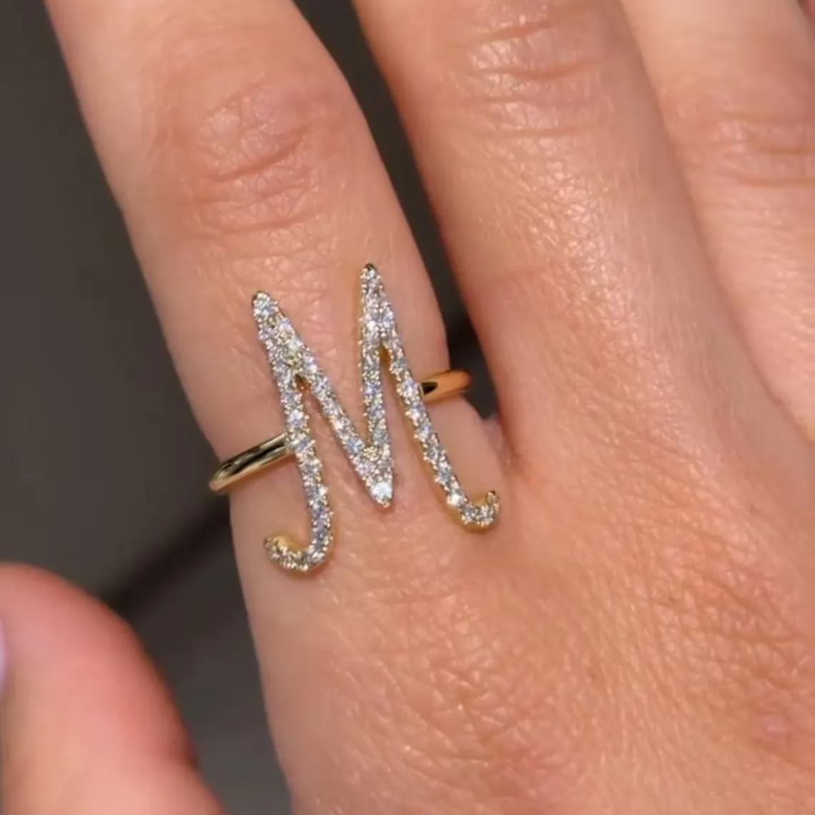 [Copy]Halloween Cross and Pumpkin Old English Name Ring