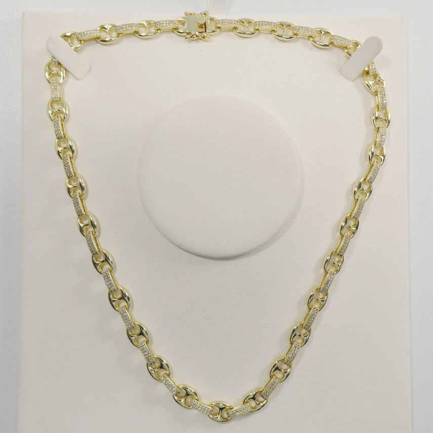 [Copy]14k Gold Plated Large 12mm Flat Figaro Chain Necklace