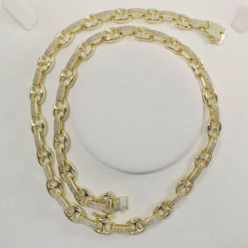 [Copy]14k Gold Plated Large 12mm Flat Figaro Chain Necklace