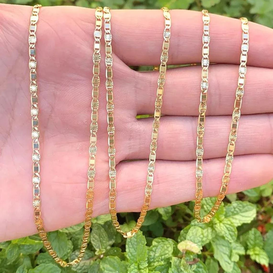 [Copy]Gold Plated Puffed Mariner Link Chain Necklace