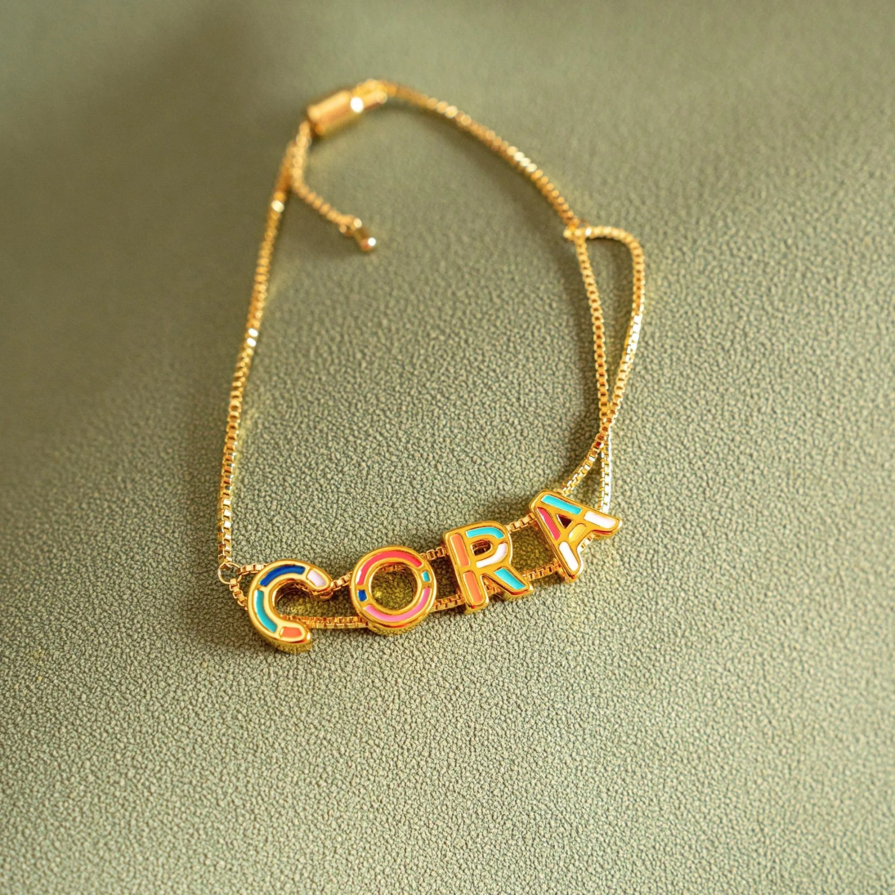 Gold Plated Custom Name Bracelet Personalized Letter Cuff