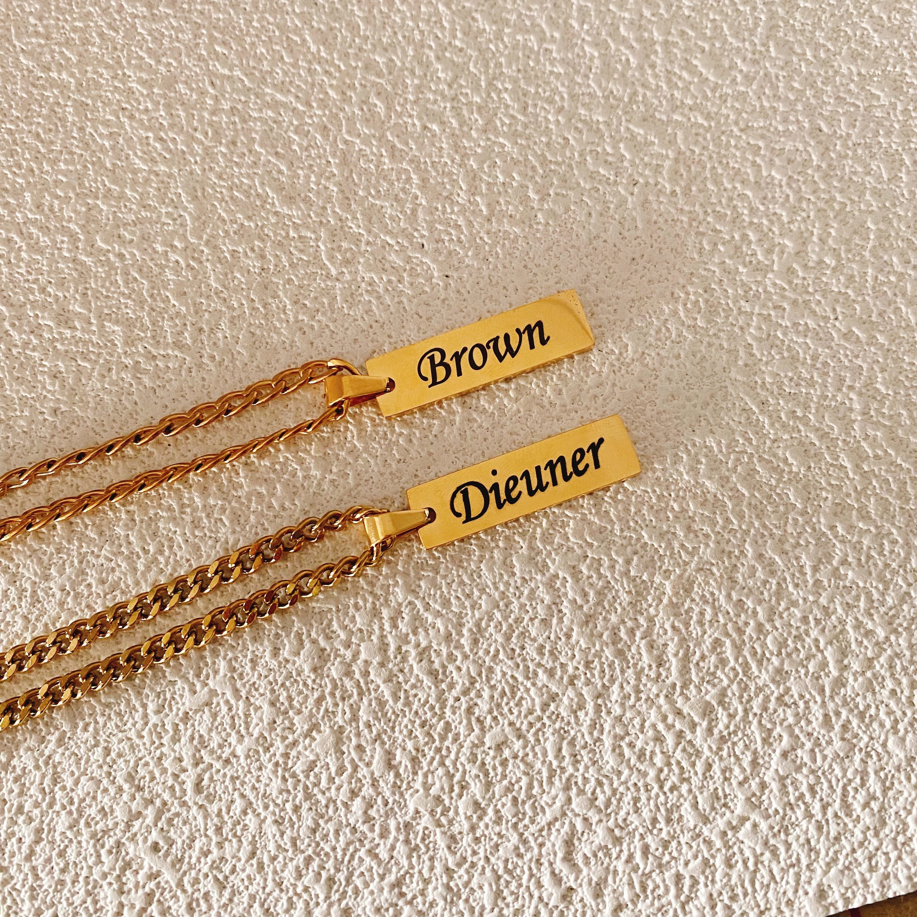 Custom Vertical Rectangular Name Necklace