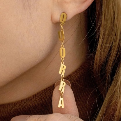 Gold Plated Personalized Custom Name Earrings
