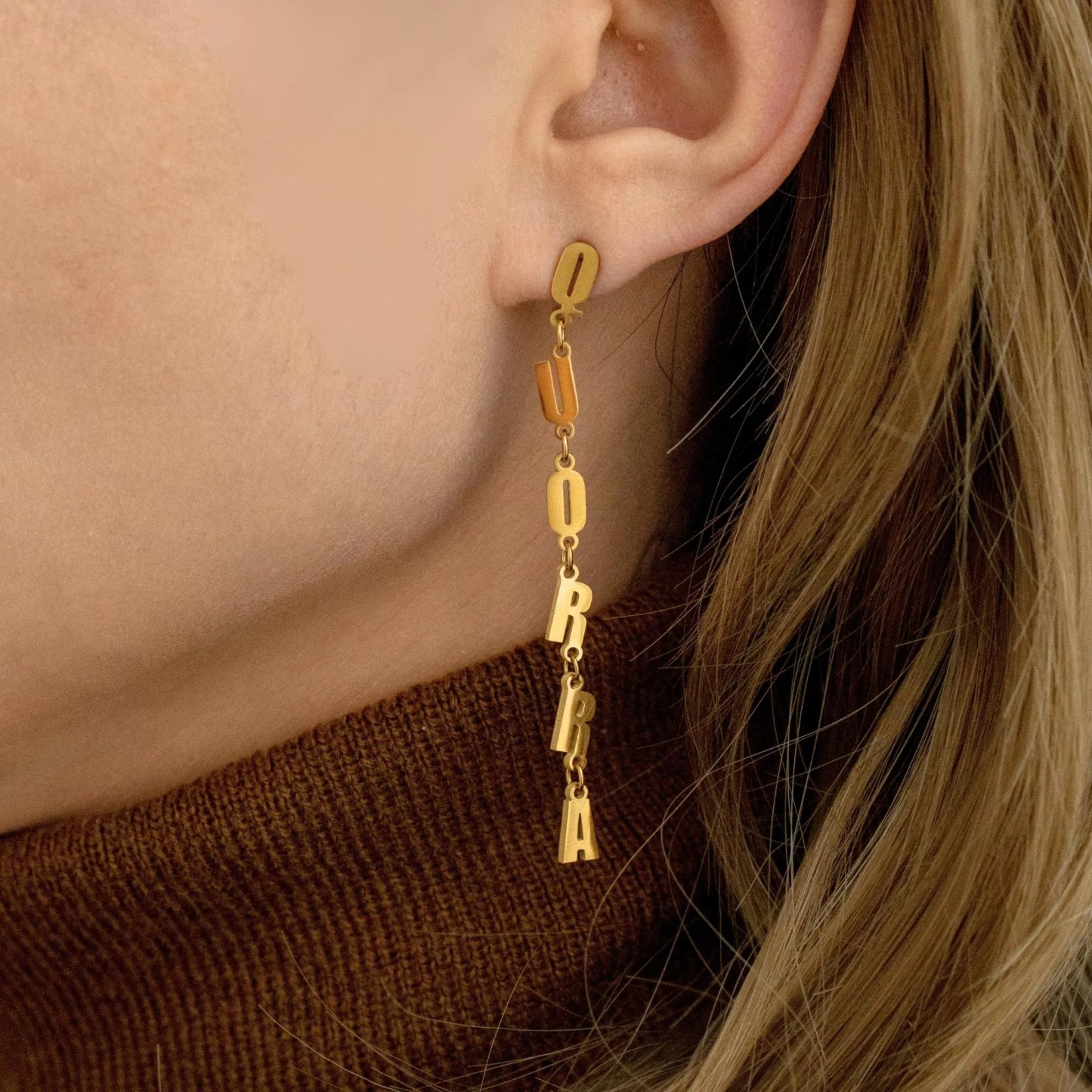 Gold Plated Personalized Custom Name Earrings