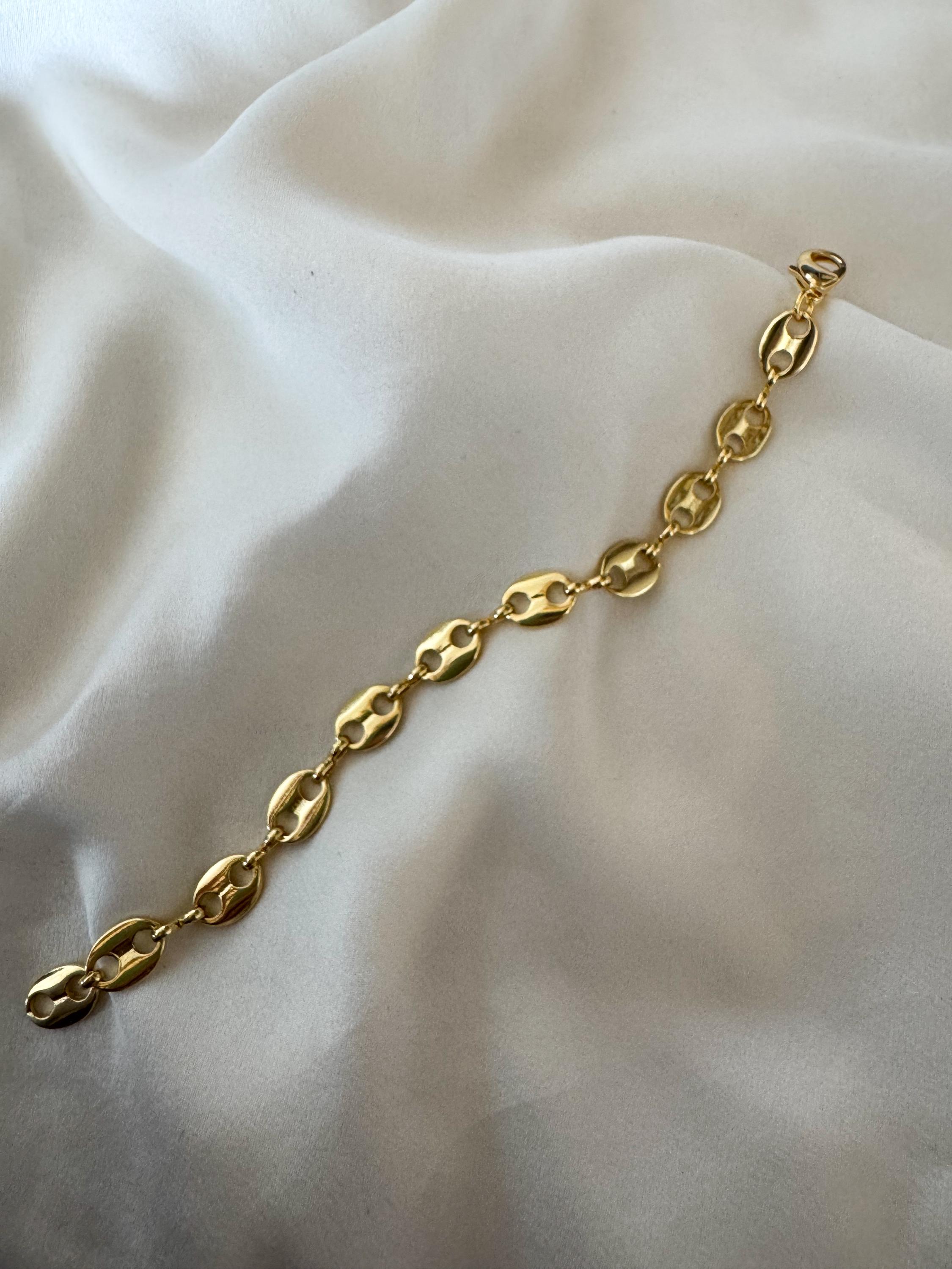 Gold Plated Mariner Sailor Link Chain Bracelet