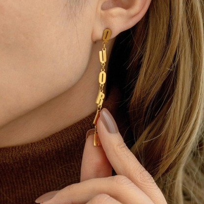 Gold Plated Personalized Custom Name Earrings