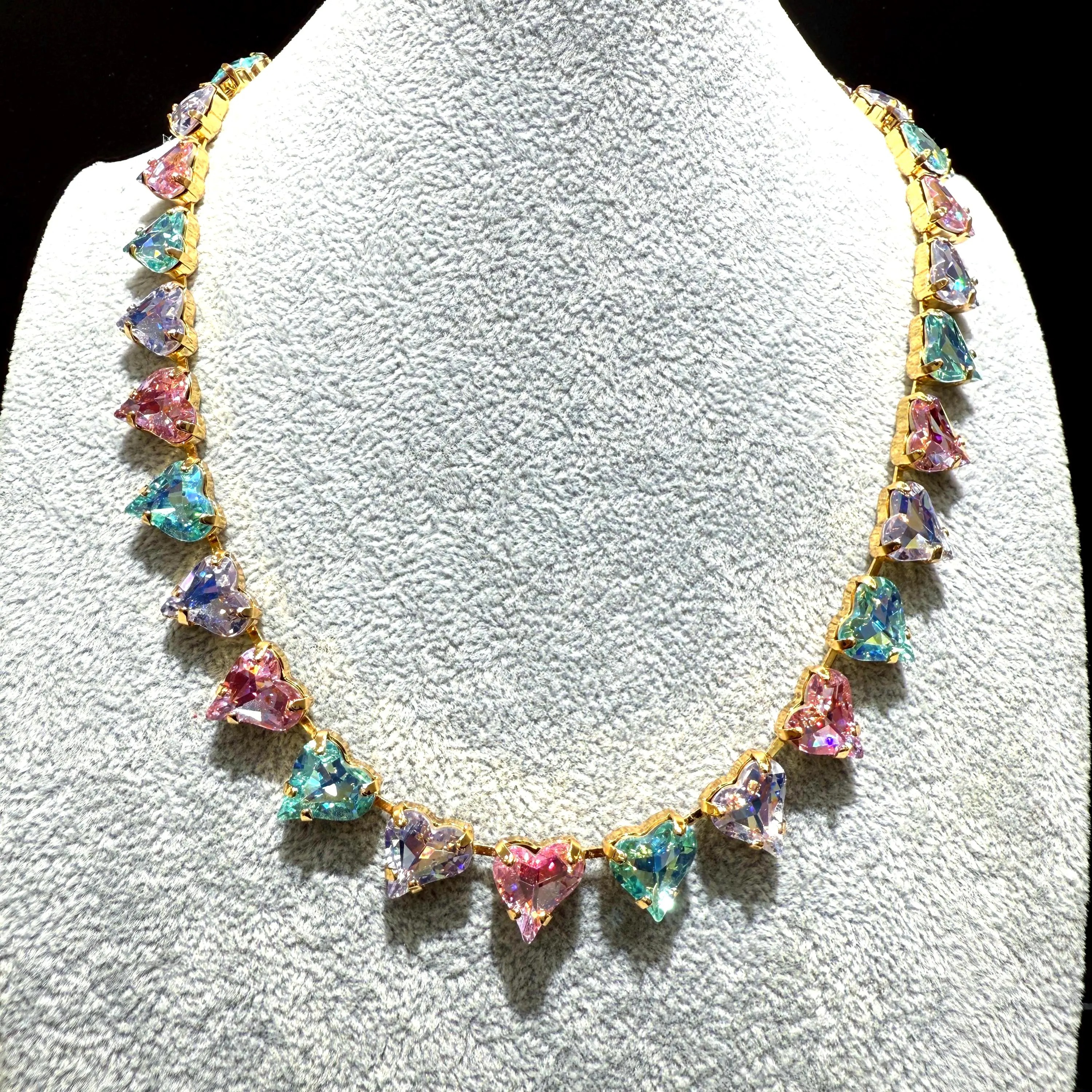 Candy style Pink Austria Crystal Necklace