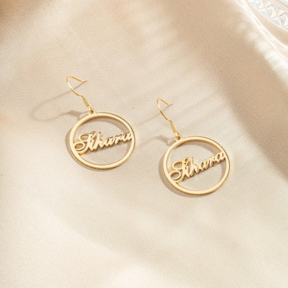 Personalized Name Dangle Earrings