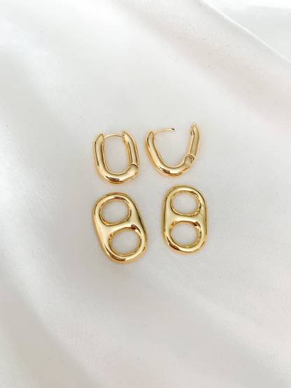 Gold Plated Oval Tube Huggie Hoops with Removable Soda Pop Tab Charms Earrings
