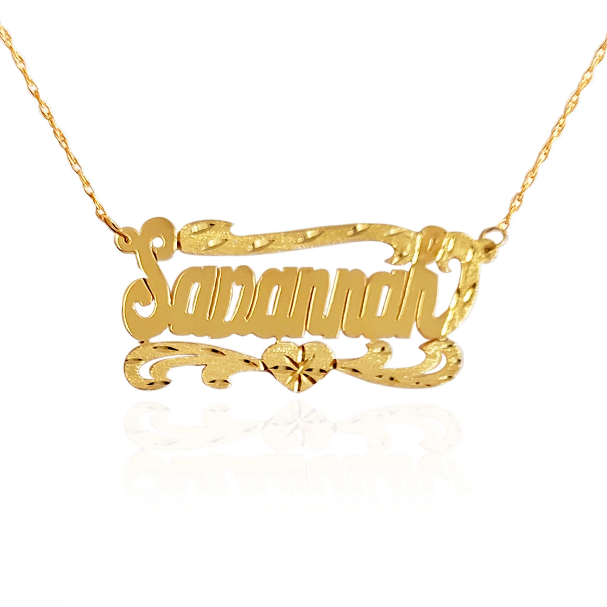 Gold Plated Heart Handcrafted Name Necklace
