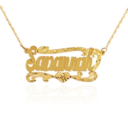 Gold Plated Heart Handcrafted Name Necklace