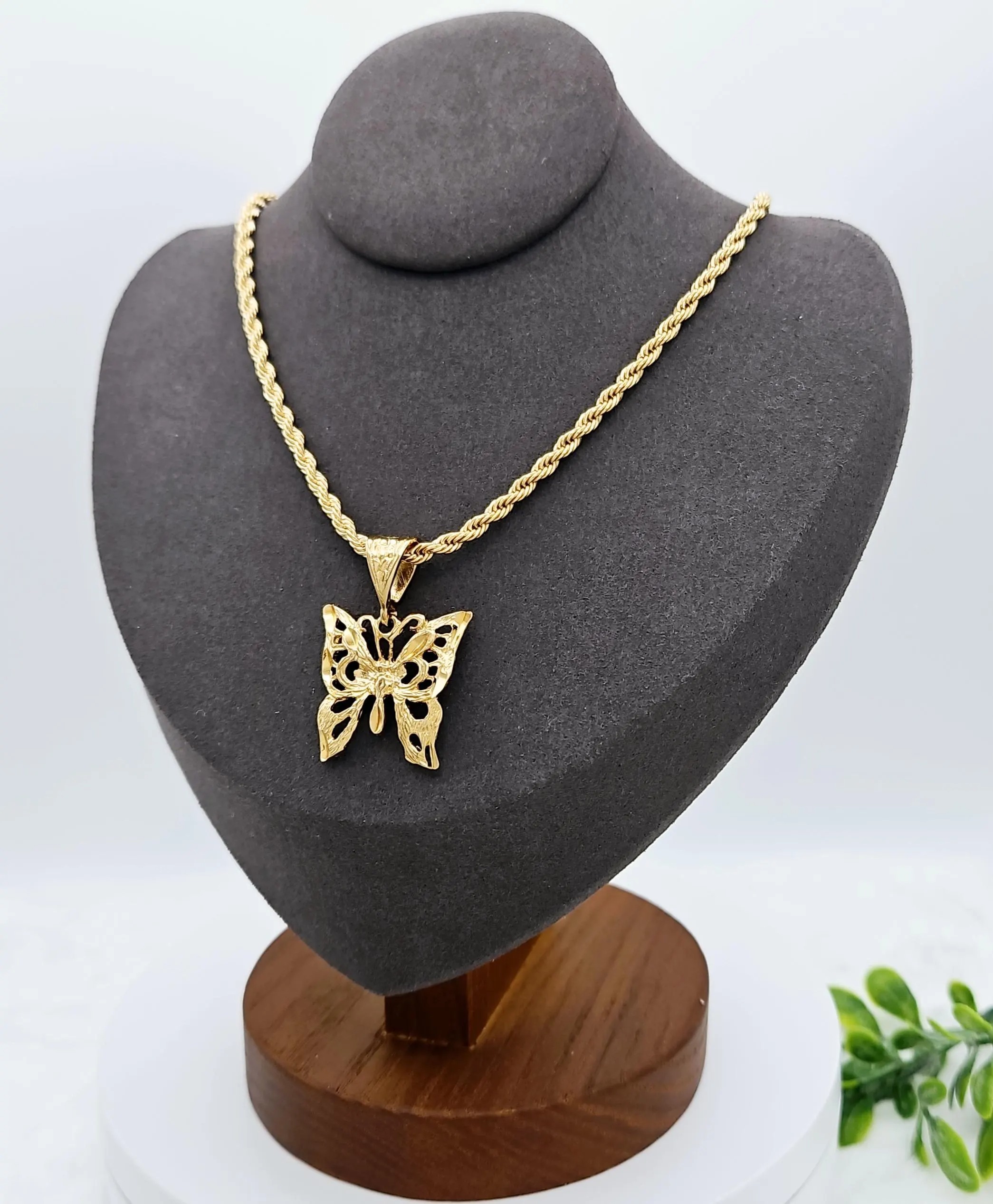 Gold Plated Butterfly Necklace