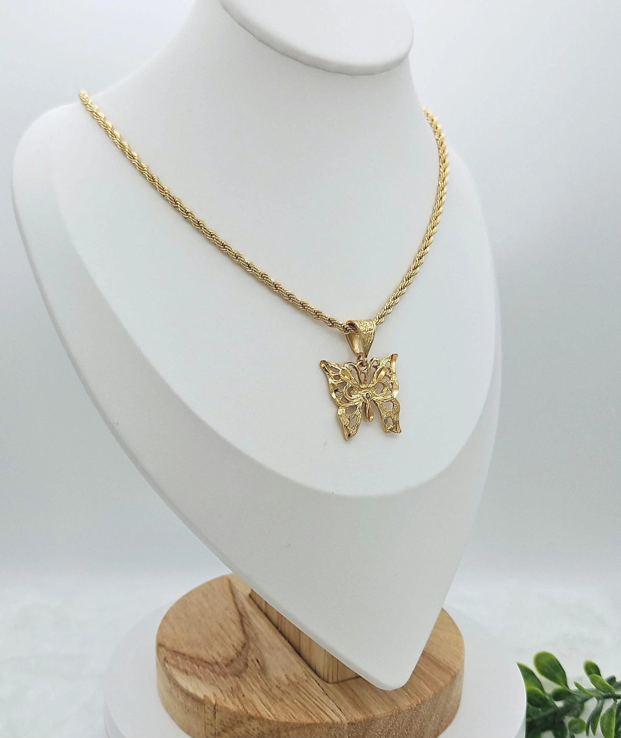 Gold Plated Butterfly Necklace