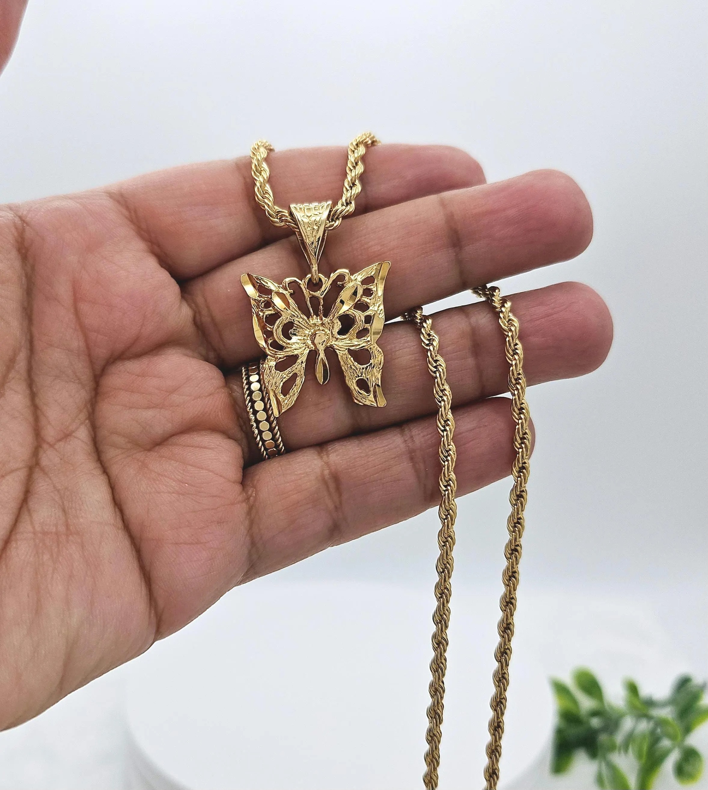Gold Plated Butterfly Necklace