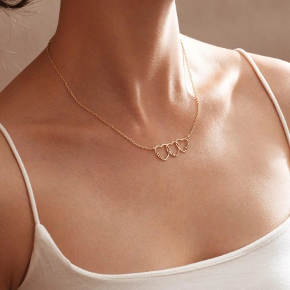 Gold Plated Personalized Heart Name Necklace