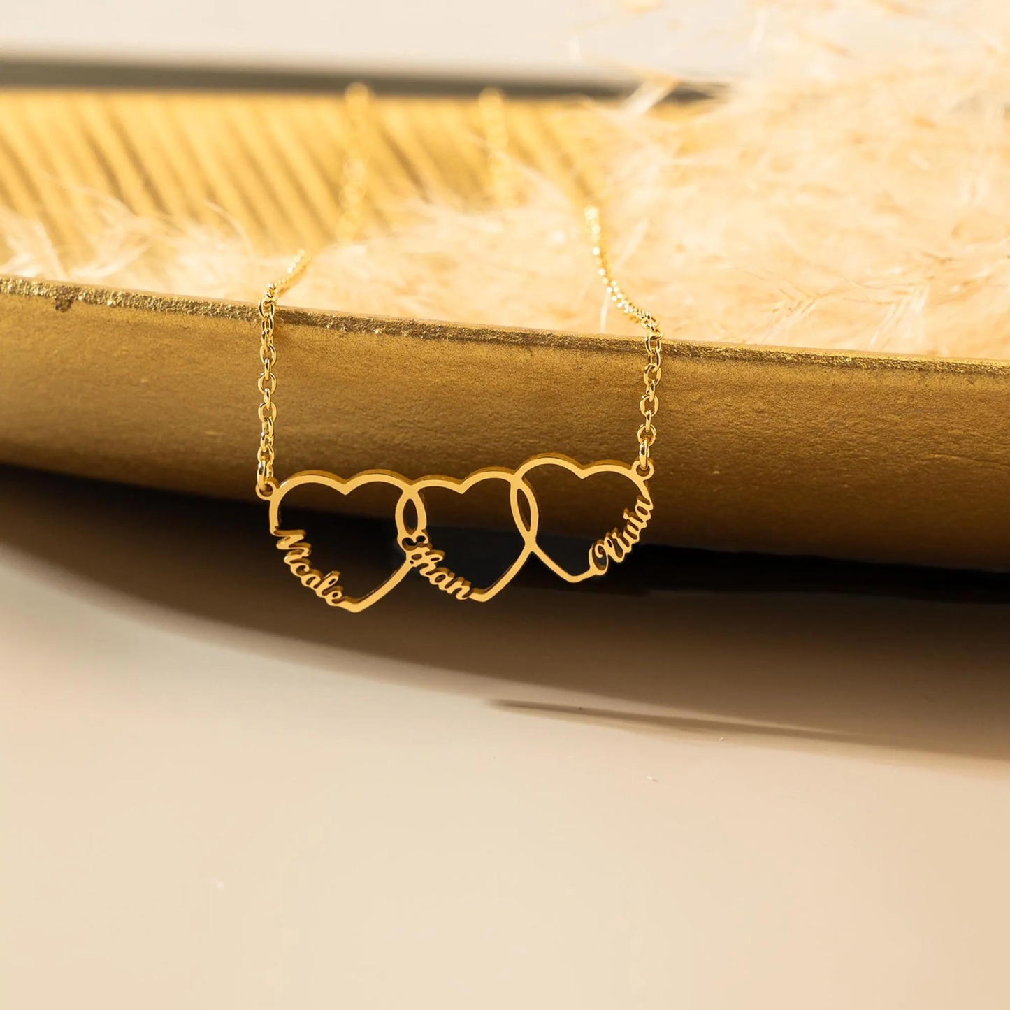 Gold Plated Personalized Heart Name Necklace