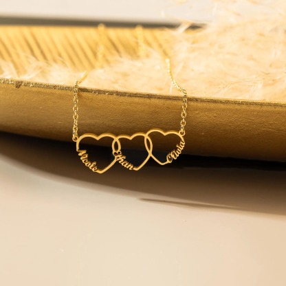 Gold Plated Personalized Heart Name Necklace