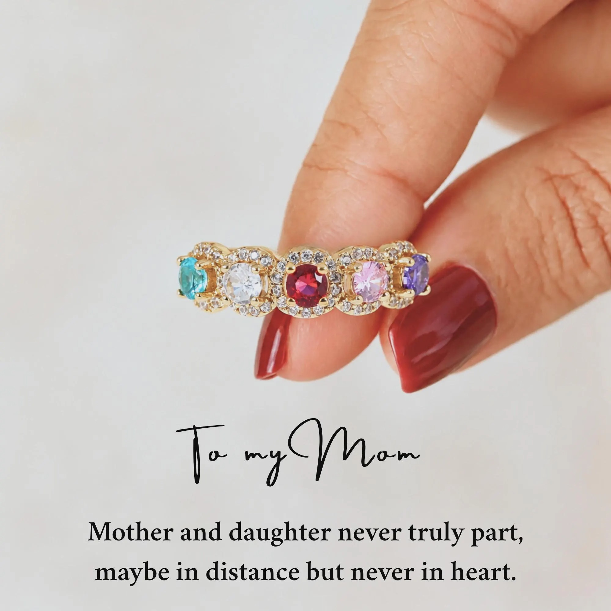 Personalized Family 3-6 Birthstones Ring