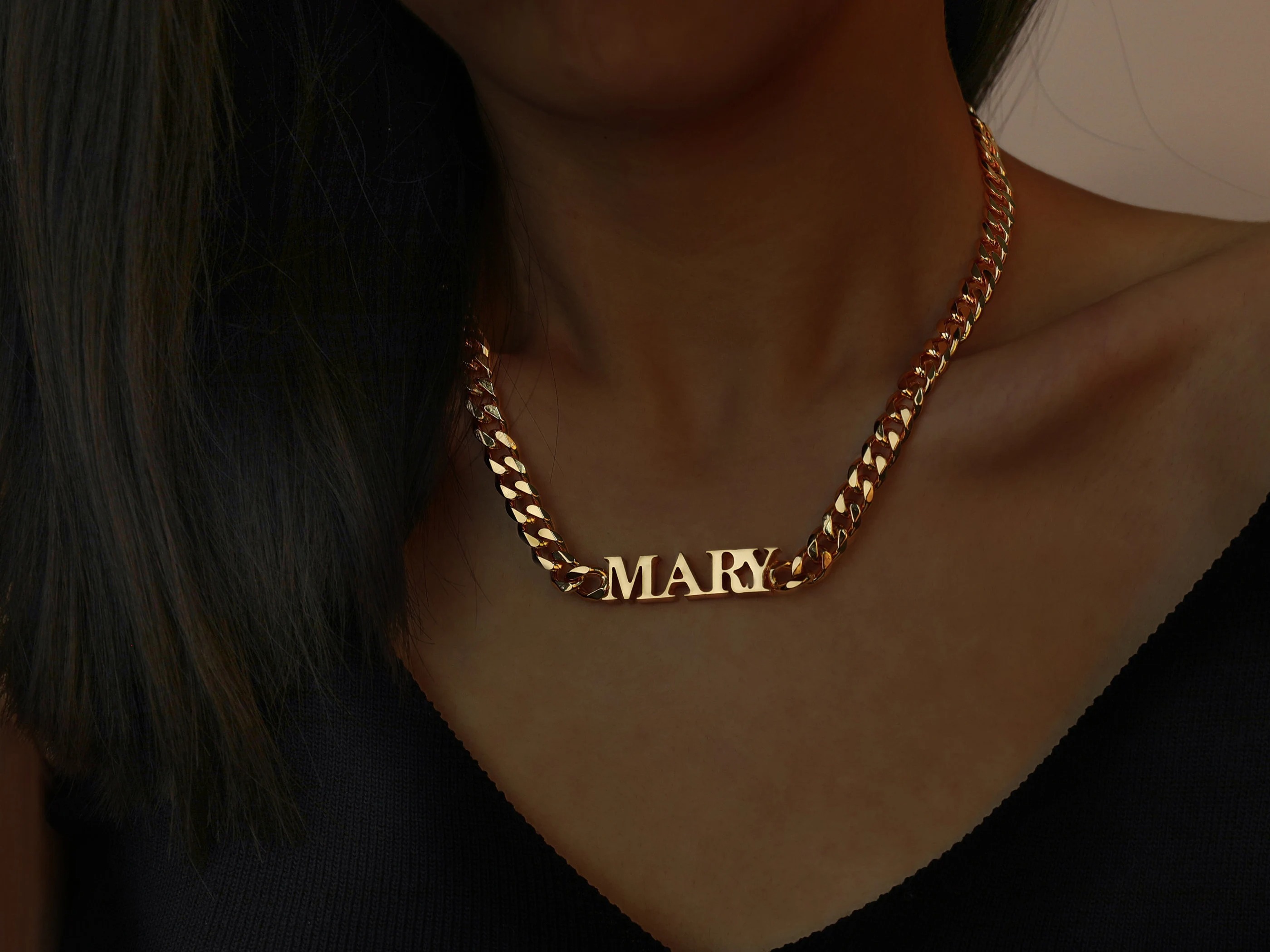 Personalized Letter Choker Cuban Name Necklace