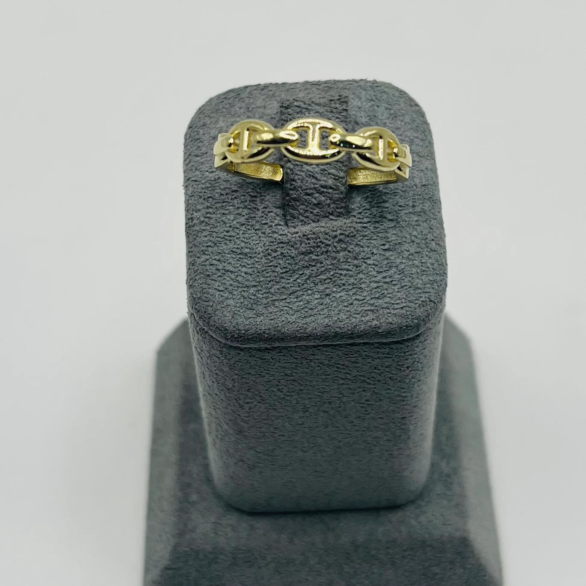 Gold Plated Mariner Link Puff Ring