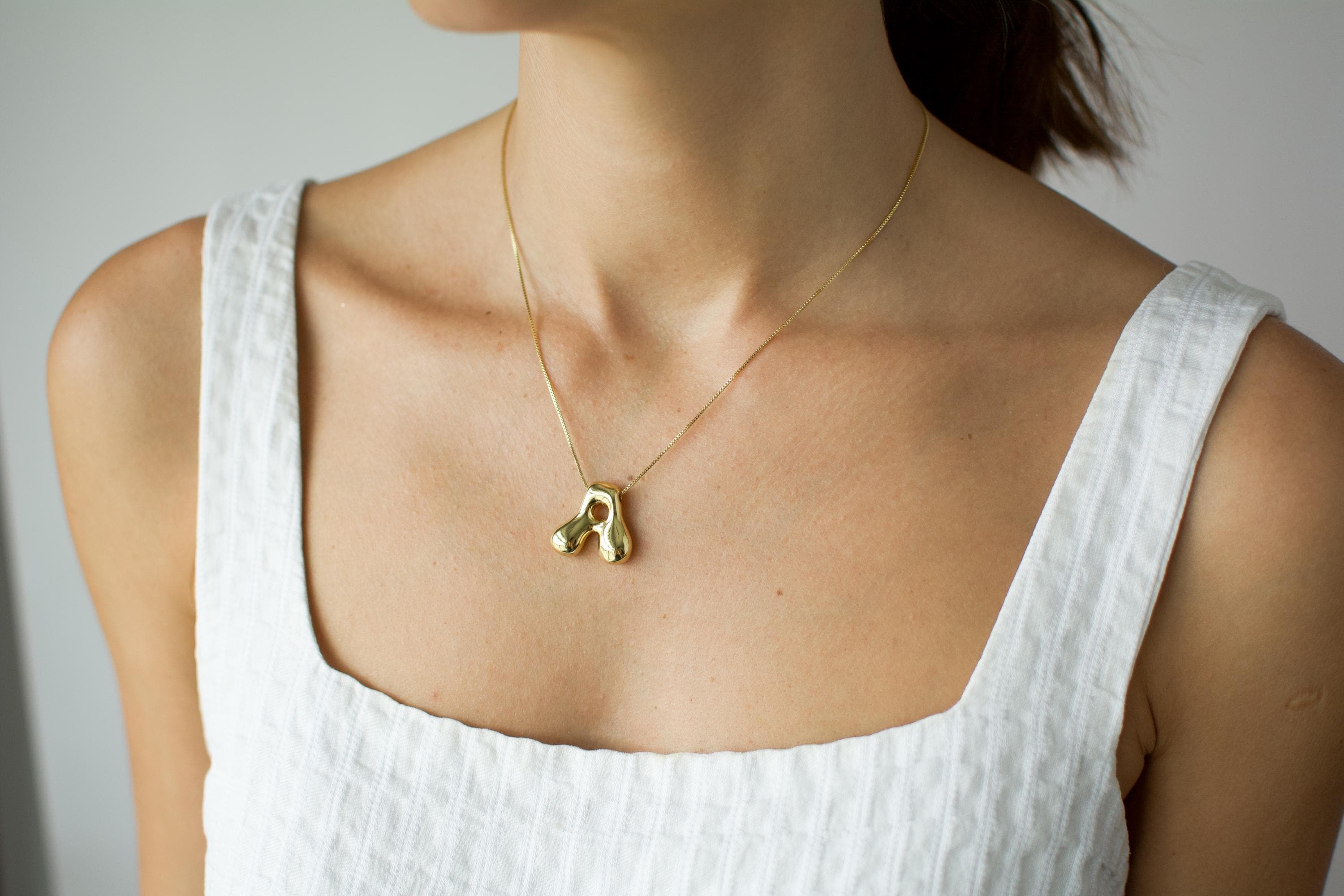 Initial Necklace Custom Letter Bubble 3D Necklace 