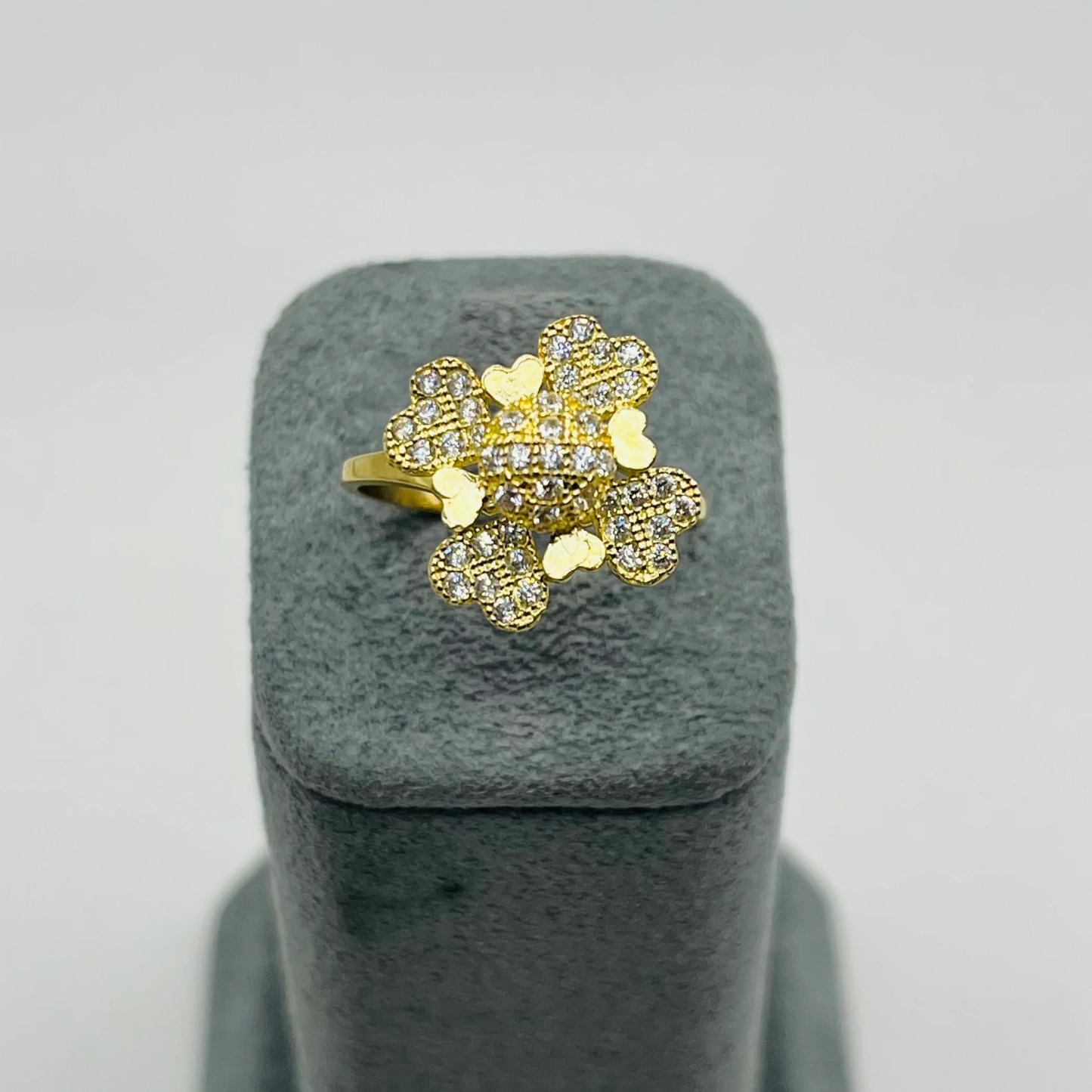 Gold 4 Spinning Heart Ring