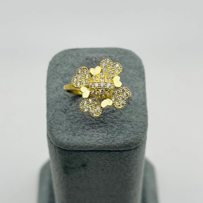 Gold 4 Spinning Heart Ring