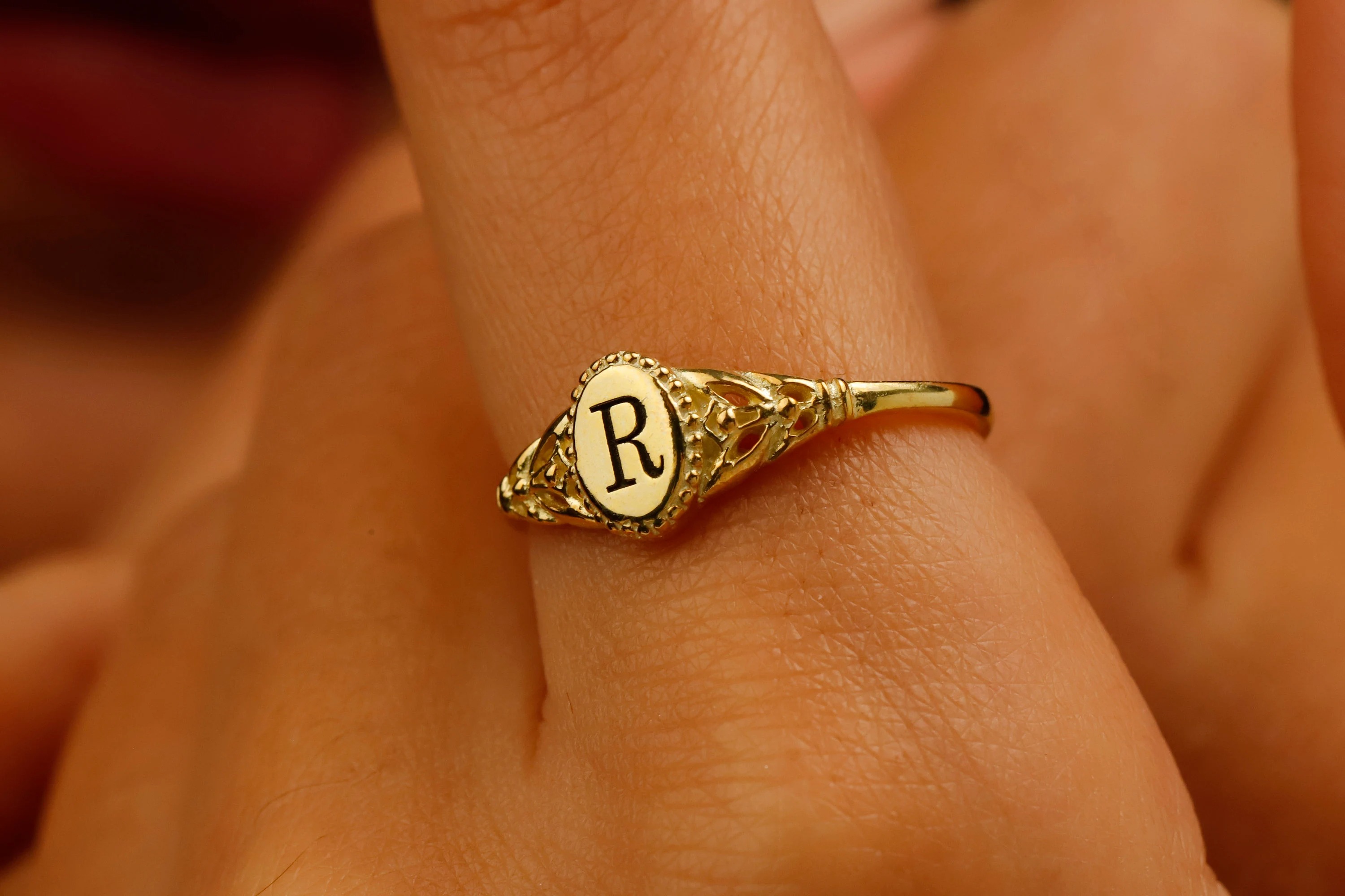 Personalized Initial Signet Ring