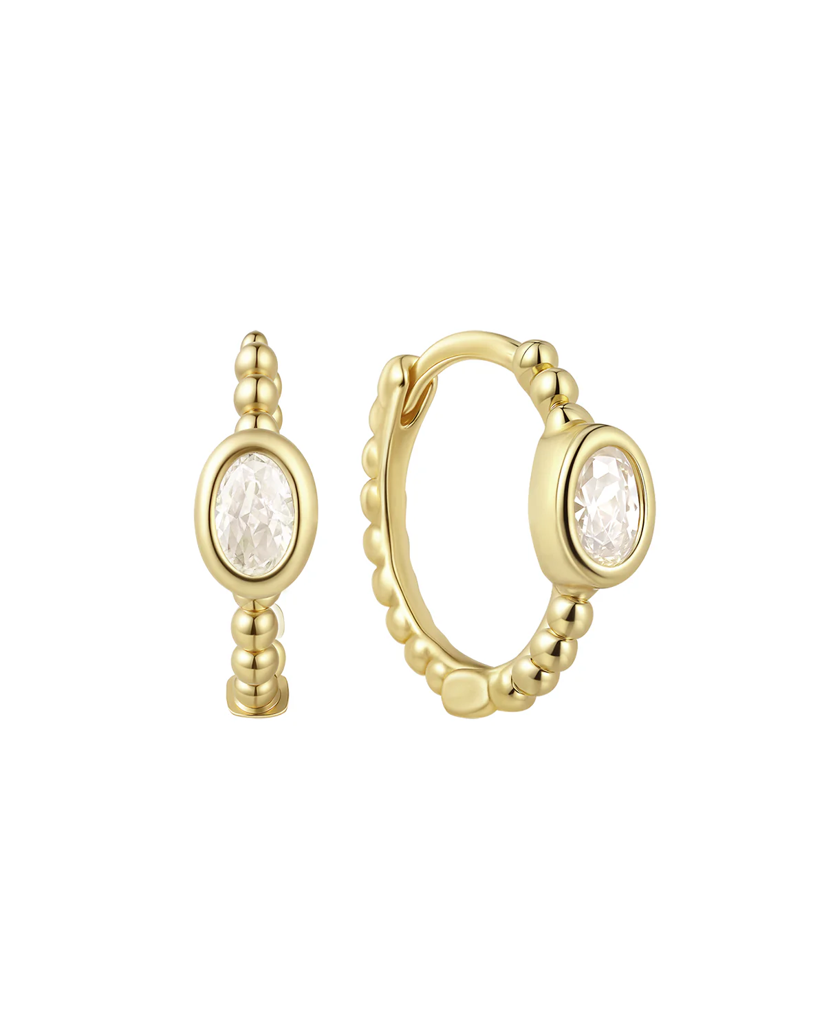 Gold Plated Birthstone Zircon Earrings