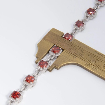 Colorful CZ Cushion Link Tennis Bracelet